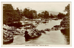 Ref 1428 - 1930 Real Photo Postcard - Rocks & River Wye - Builth Wells - Breconshire Wales - Breconshire