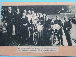 Ter RIVIERENWIELERBAAN Te DEURNE - LODE DELANNOY Antwerpsche Stayers 193? ( Zie Foto Voor Detail ) KRANTENARTIKEL ! - Cyclisme