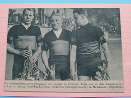 Snelheidskampioenschap Van België Te DEURNE / MAZY, SCHERENS En HENDRICKX 193? ( Zie Foto Voor Detail ) KRANTENARTIKEL ! - Cyclisme