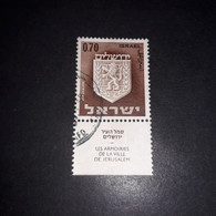 A7MIX1 ISRAELE ISRAEL CON TAB LES ARMOIRIES DE LA VILLE DE JERUSALEM "XO" - Used Stamps (with Tabs)