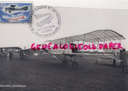 AVIATION- 91- LA FERTE ALAIS-60 ANNEES CHASSE VOLTIGE-CERNY 1976- TIMBRE 1ERE LIAISON POSTALE-FARMAN BLERIOT CAUDRON G 3 - Autres & Non Classés