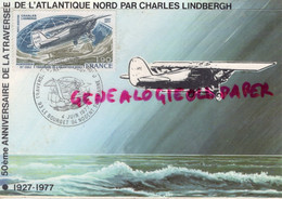 AVIATION-  50 E ANNIVERSAIRE TRAVERSEE ATLANTIQUE NORD PAR CHARLES LINDBERGH- 1977- TIMBRE AVION  NUNGESSER COLI - Altri & Non Classificati