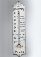 Plaque De Thermomètre émaillée    La Samaritaine  240 Mm  X  55 Mm Bombée - Ohne Zuordnung