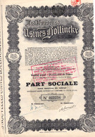 Part Sociale Sans Mention De Valeur - Les Nouvelles Usines Rollinckx S.A. - Buysinghen-Lez-Bruxelles - 1926. - Industrial