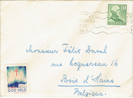 Cover From Stockholm To Belgium (year 1960) With Vignette God Helg 1950-51 - Other & Unclassified