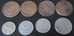 Italie - 8 Monnaies De 10 Centesimi Vittorio Emanuele II 1863 à 100 Lira 1960 - Sammlungen