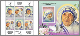 CENTRAL AFRICA 2020 MNH Mother Teresa Mutter Teresa Mere Teresa M/S+S/S - OFFICIAL ISSUE - DHQ2045 - Mère Teresa