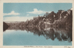 CARTE POSTALE ORIGINALE ANCIENNE COULEUR : LISLE SUR TARN LA RIVE DROITE LE PONT SUSPENDU TARN (81) - Lisle Sur Tarn