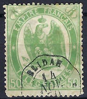 FRANCE Télégraphes 1868: Le Y&T 6a, Superbe Obl. CAD Blidah (Algérie) Du 14 NOV 70 - Zeitungsmarken (Streifbänder)