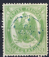 FRANCE Télégraphes 1868: Le Y&T 6a, Obl. CAD Bleue Du 6 AOUT 70 - Kranten