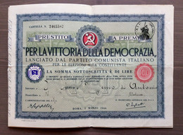 PCI Cartella Per La Vittoria Della Democrazia Da £. 100 - Zonder Classificatie