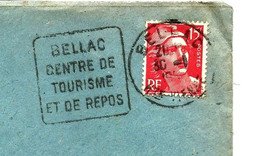 Cachet DAGUIN - BELLAC Haute Vienne - Marianne Gandon 15F 1949 - Manual Postmarks