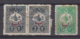 Turquie 1908 Empire Ottoman Yvert 130 Oblitere Et Paire De 133 Obliteres. - Used Stamps