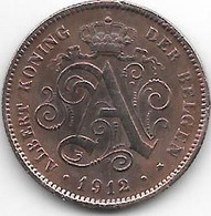 *belguim 2 Centimes 1912  Dutch Vf++ - 2 Cents