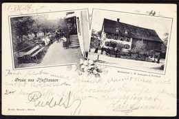 1907 Gelaufene AK, Gruss Aus Pfaffhausen Nach Oesterreich. Stempel Witikon. Restaurant - Hausen Am Albis 