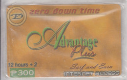 PHILIPPINES 2001 ZERO DOWN TIME ADVANTAGE PLUS INTERNET ACCESS SEALED MINT CARD - Filippine