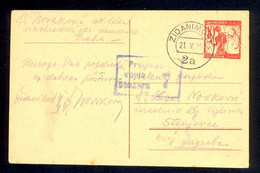 SLOVENIA - Stationery Sent From Zidani Most To Zagreb, Censored With Military Censorship In Zagreb. Very Nice Rare Cance - Eslovenia
