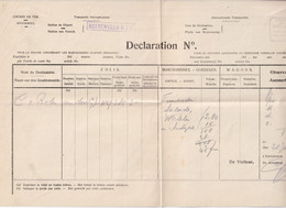 DDY 101 - Déclaration En Douane - Station De Départ Encadrée Violette HEERENVEEN N.T.M 1940 Vers ESSCHEN - Railway