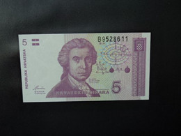 CROATIE : 5 DINARA   8.10.1991    P 17a     NEUF - Croatie