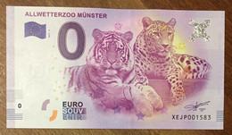 2017 BILLET 0 EURO SOUVENIR ALLEMAGNE DEUTSCHLAND ALLWETTERZOO MÜNSTER TIGRE ZERO 0 EURO SCHEIN BANKNOTE PAPER MONEY - [17] Vals & Specimens