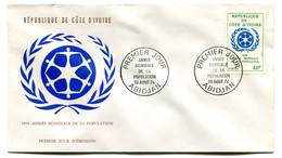 RC 19160 COTE D'IVOIRE N° 374 ANNÉE MONDIALE DE LA POPULATION 1974 FDC 1er JOUR - TB - Ivory Coast (1960-...)