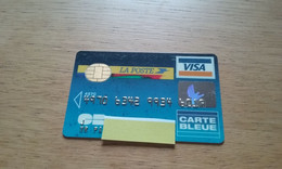 ANCIENNE CARTE A PUCE BANCAIRE LA POSTE FIN ANNEES 90 !!! - Disposable Credit Card