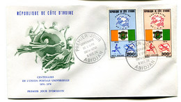 RC 19164 COTE D'IVOIRE PA N° 65 / 66 CENTENAIRE DE L' UPU 1974 FDC 1er JOUR - TB - Côte D'Ivoire (1960-...)