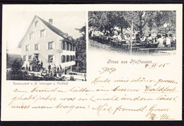 1905 Gelaufene AK, Gruss Aus Pfaffhausen Mit Restaurant. - Hausen Am Albis 