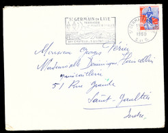MARIANNE A LA NEF 0,25 C SEUL LETTRE (1960), Saint-Germain-le-Laye, Terrasse, Château, Saint-Gaultier, Le Mesnil-le-Roi - 1959-1960 Marianne à La Nef