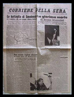 CORRIERE DELLA SERA (Milano) - 8 Agosto 1941 XIX - La Morte Di Bruno Mussolini / La Guerra In Ucraina - Italian