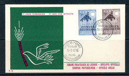 BE   FDC  1025 - 1026   ---   Europa 1957  --  Cachet Musée De L'Armée - Bruxellles   --  TTB - 1951-1960