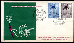 BE   FDC  1025 - 1026   ---   Europa 1957  --  Cachet Musée De L'Armée - Bruxellles   --  TTB - 1951-1960