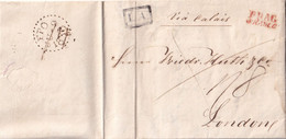 DDY 113 - Lettre Précurseur 1836 De PRAG Franco Vers LONDON - Encadré L.A. - Manuscrit Via Calais - ...-1850 Préphilatélie