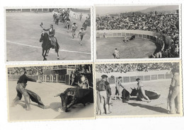 CERET (66) Ensemble De 4 Photographies Format Cartes Photos Corrida Tauromachie Intérieur Des Arènes - Ceret