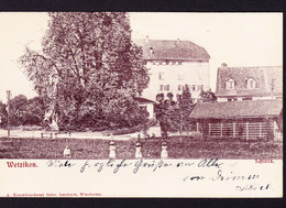 1902 Gelaufene Präge AK Aus Wetzikon Mit Schloss. Gestempelt Wetzikon Nach Unterägeri. - Wetzikon