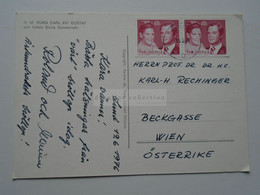 D175787  Postcard  Sweden 1976  H.M. Kung Carl XVI Gustaf   To K. H. Rechinger, Wien - Other & Unclassified