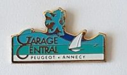 Pin's  Ville, Automobile  PEUGEOT, Garage  Central  PEUGEOT  ANNECY  ( 74 ) - Peugeot