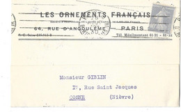 PARIS (XI) Carte Commerciale Publicitaire Ornements Français Rue D'Angouleme 1930 - District 11