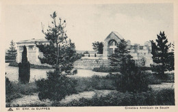 CARTE POSTALE ORIGINALE ANCIENNE : LES ENVIRONS DE SUIPPES LE CIMETIERE AMERICAIN DE SOUAIN MARNE (51) - Souain-Perthes-lès-Hurlus