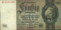 German Empire Rosenbg: 175a, Udr.-Bst.: E, Series: A-P, KN 7-stellig Used (III) 1933 50 Reichsmark - 50 Reichsmark