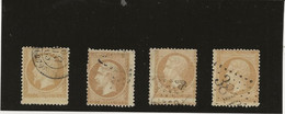 TIMBRES N°21 - VARIETE - 4 EXEMPLAIRES DENTELURES DECALEES  -ANNEE 1862 - 1862 Napoléon III