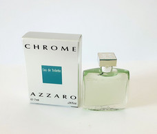 Miniatures De Parfum  CHROME  De AZZARO   EDT   7  Ml  + BOITE - Miniatures Hommes (avec Boite)