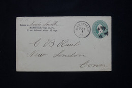ETATS UNIS - Entier Postal Commercial De Mansfield Pour New London  - L 78001 - ...-1900
