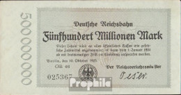 Berlin Pick-Nr: S1019 Inflationsgeld Der Deutschen Reichsbahn Berlin Gebraucht (III) 1923 500 Millionen Mark - 500 Miljoen Mark