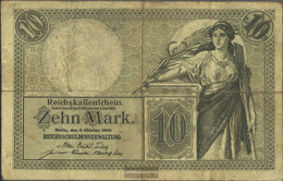 German Empire Rosenbg: 27b, 7stellige Kontrollnummer Used (III) 1906 10 Mark - 10 Mark