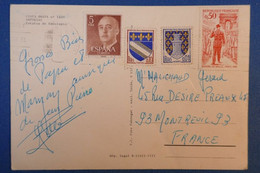 B64 FRANCE ESPAGNE CARTE 1965 + COMBINAISON BINATIONALE - Cartas & Documentos