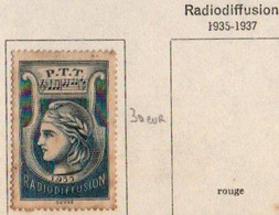 FRANCE Radiodiffusion 1935-1937 Bleu - Radio-uitzending