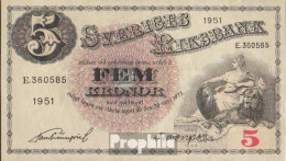 Schweden Pick-Nr: 33ah (1951) Gebraucht (III) 1951 5 Kronor - Suède
