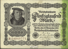 Deutsches Reich Rosenbg: 79a, Reichsdruckerei Braune Kontrollnummer Gebraucht (III) 1922 50.000 Mark - 50000 Mark