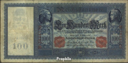 Deutsches Reich Rosenbg: 38 Gebraucht (III) 1909 100 Mark Flottenhunderter - 100 Mark